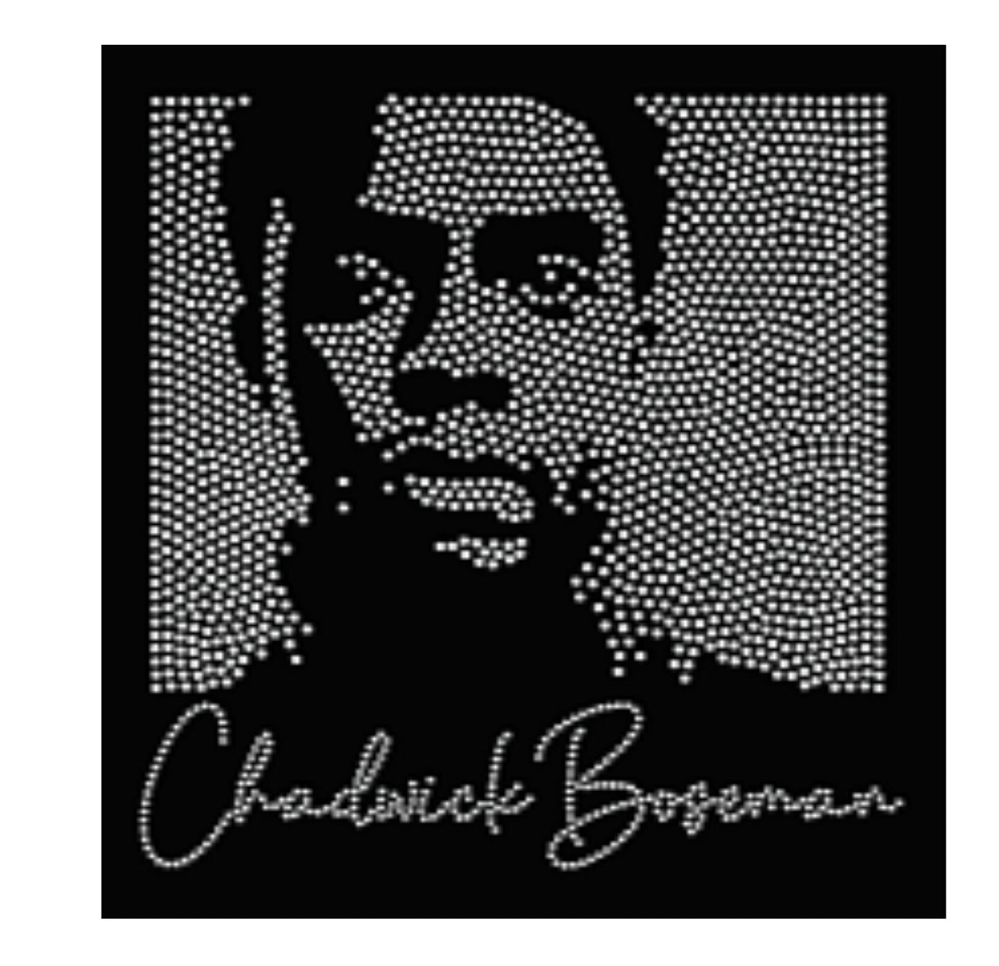 Chadwick Boseman Portrait Rhinestone Tshirt, RIP Chadwack Boseman, Black Panther, Wakanda Forever