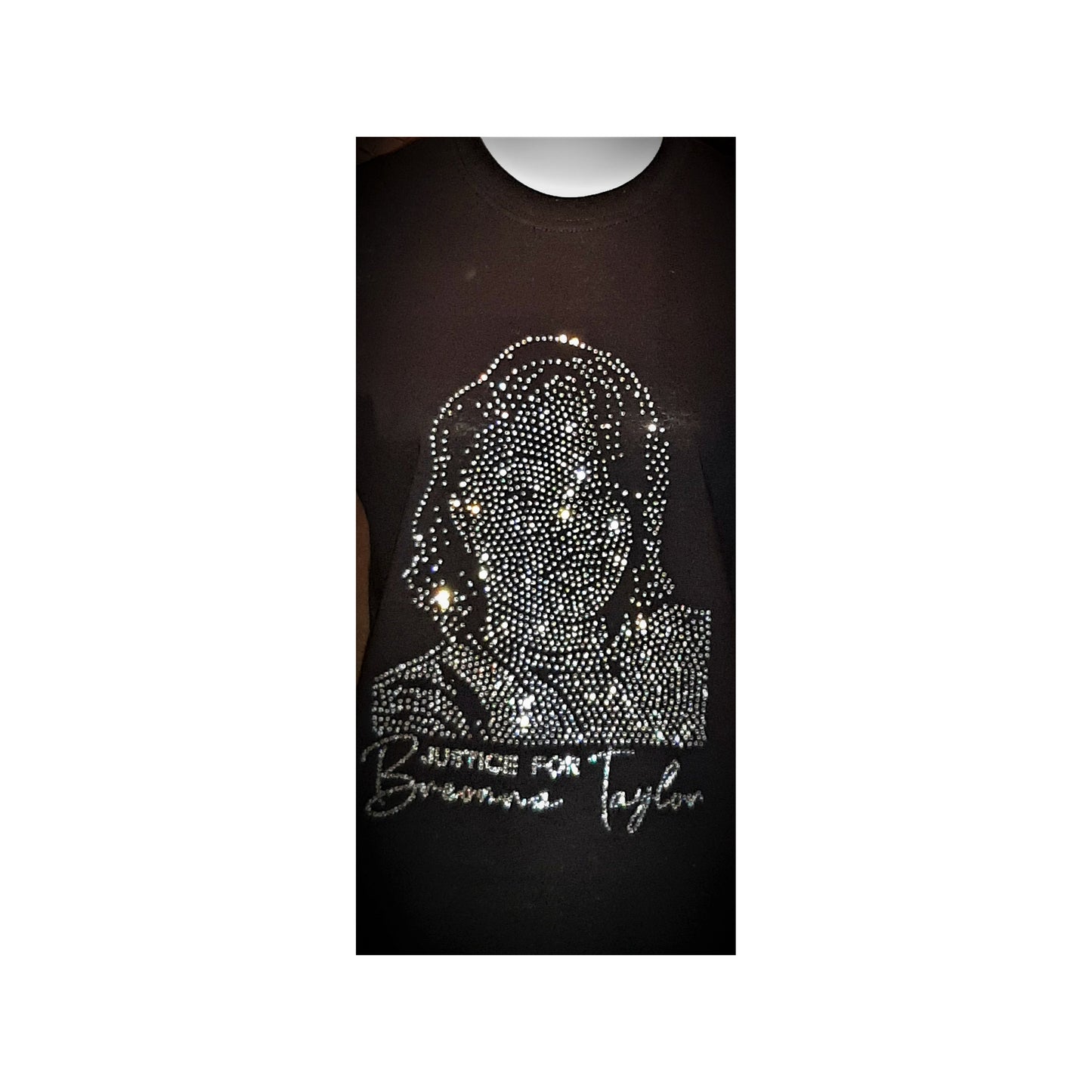 Breonna Taylor Portrait Rhinestone T-shirt | Breonna Justice For Breonna Taylor | Bling T-shirt