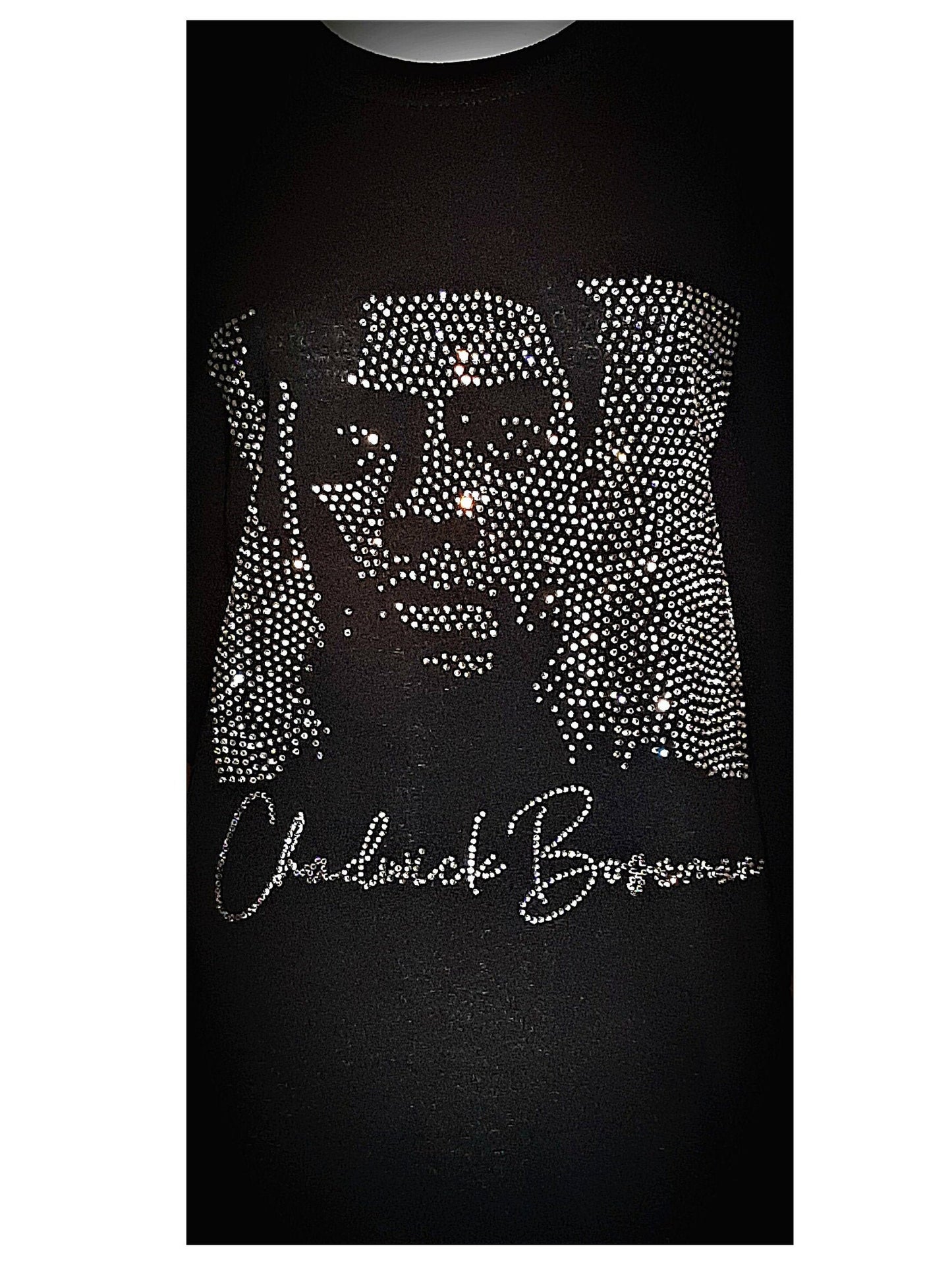 Chadwick Boseman Portrait Rhinestone Tshirt, RIP Chadwack Boseman, Black Panther, Wakanda Forever